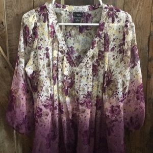Sheer floral blouse